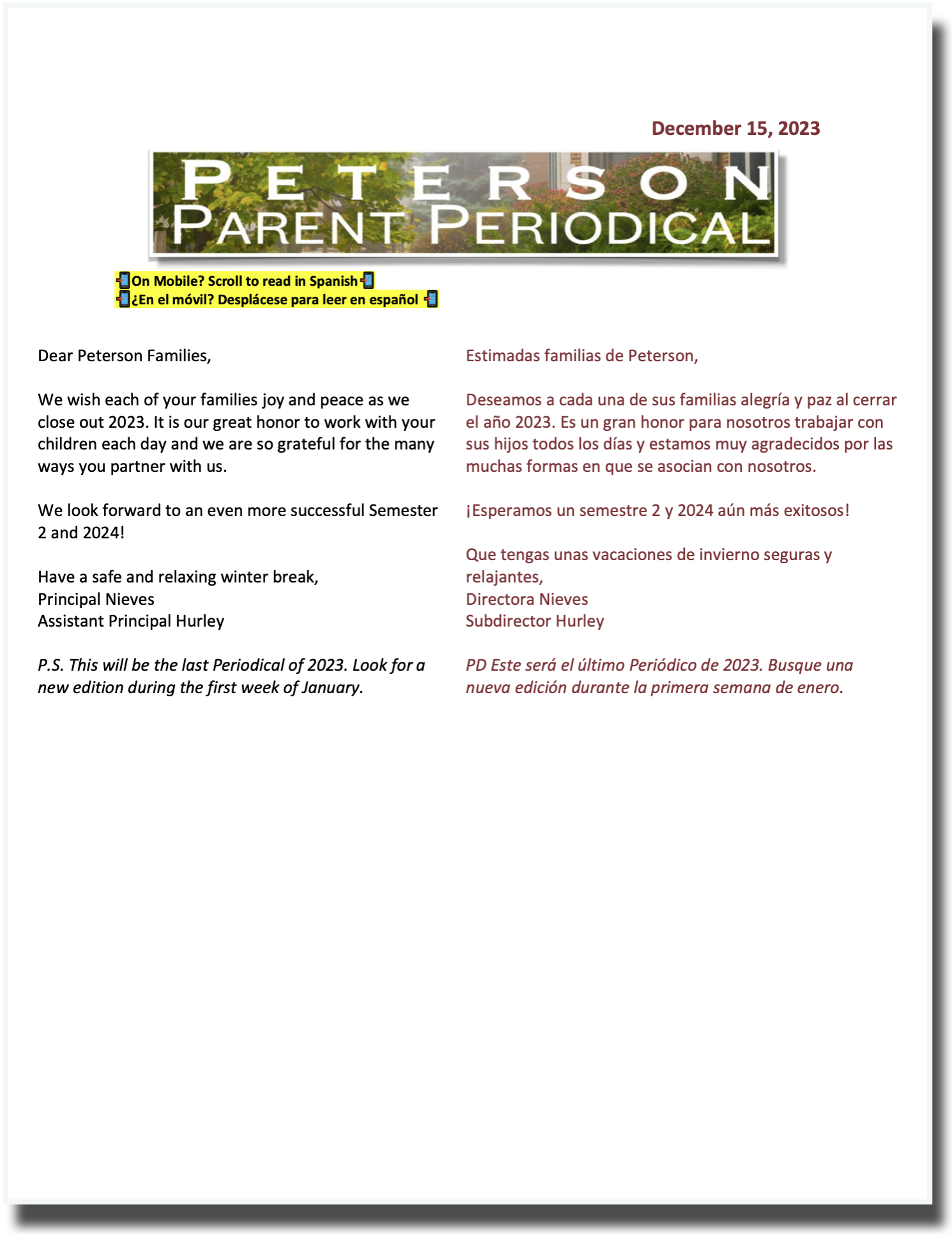 Mary Gage Peterson Elementary